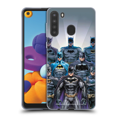 Batman DC Comics Iconic Comic Book Costumes Through The Years Soft Gel Case for Samsung Galaxy A21 (2020)