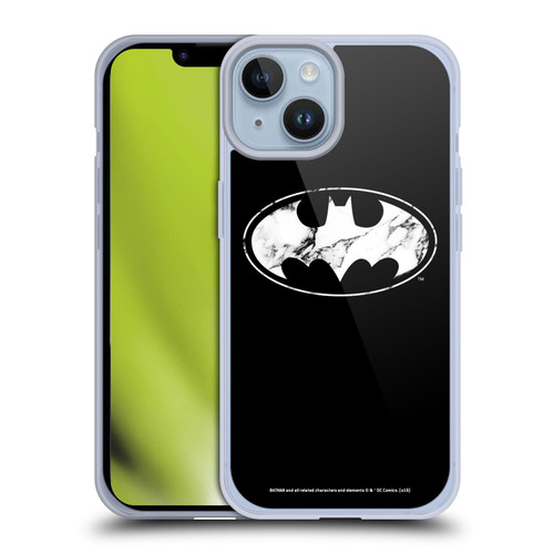 Batman DC Comics Logos Marble Soft Gel Case for Apple iPhone 14
