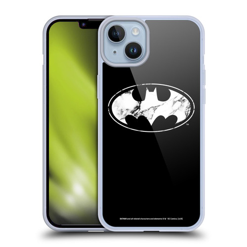 Batman DC Comics Logos Marble Soft Gel Case for Apple iPhone 14 Plus