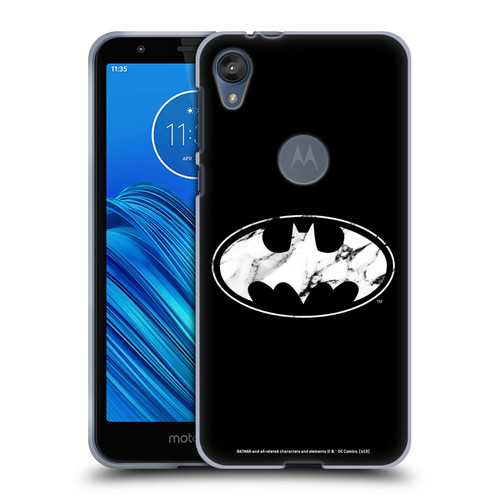 Batman DC Comics Logos Marble Soft Gel Case for Motorola Moto E6