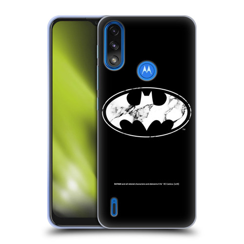 Batman DC Comics Logos Marble Soft Gel Case for Motorola Moto E7 Power / Moto E7i Power