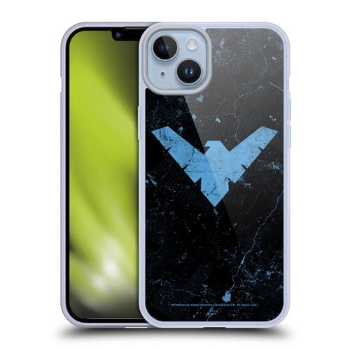 Batman DC Comics Nightwing Logo Grunge Soft Gel Case for Apple iPhone 14 Plus