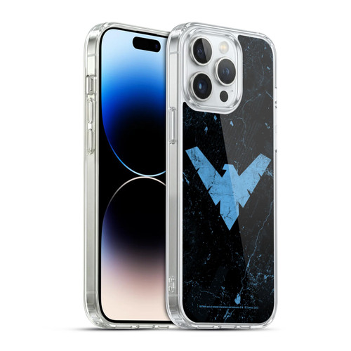 Batman DC Comics Nightwing Logo Grunge Soft Gel Case for Apple iPhone 14 Pro Max