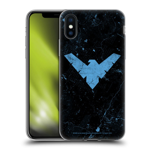 Batman DC Comics Nightwing Logo Grunge Soft Gel Case for Apple iPhone X / iPhone XS