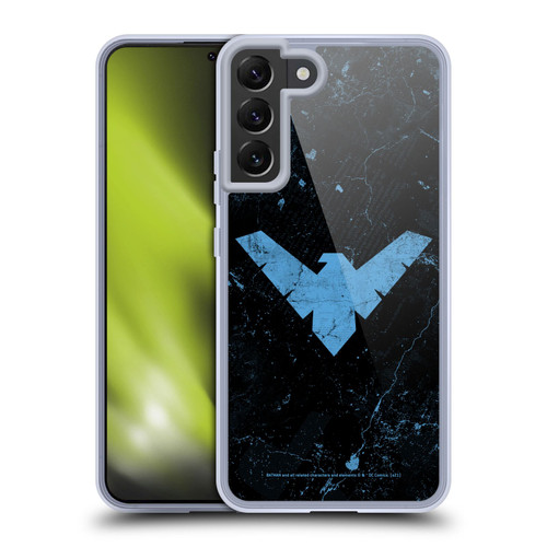 Batman DC Comics Nightwing Logo Grunge Soft Gel Case for Samsung Galaxy S22+ 5G