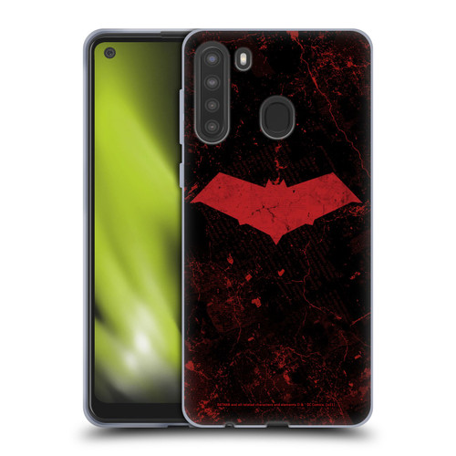 Batman DC Comics Red Hood Logo Grunge Soft Gel Case for Samsung Galaxy A21 (2020)