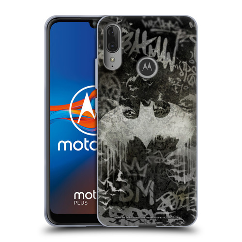 Batman DC Comics Vintage Fashion Graffiti Logo Soft Gel Case for Motorola Moto E6 Plus