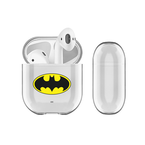 Batman DC Comics Logos Classic Clear Hard Crystal Cover Case for Apple AirPods 1 1st Gen / 2 2nd Gen Charging Case