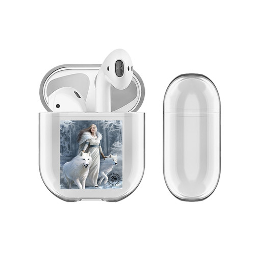 Anne Stokes Fantasy Designs Winter Guardians Clear Hard Crystal Cover Case for Apple AirPods 1 1st Gen / 2 2nd Gen Charging Case