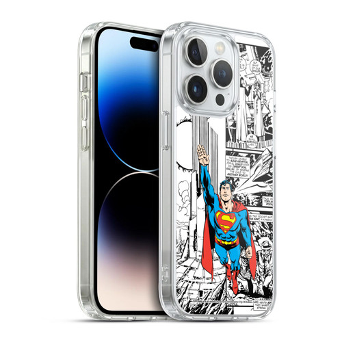 Superman DC Comics Comicbook Art Flight Soft Gel Case for Apple iPhone 14 Pro & MagSafe
