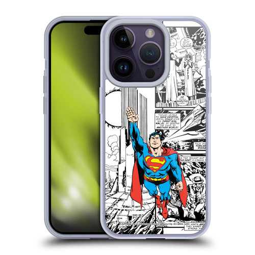 Superman DC Comics Comicbook Art Flight Soft Gel Case for Apple iPhone 14 Pro