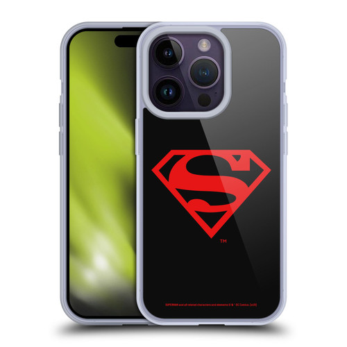 Superman DC Comics Logos Black And Red Soft Gel Case for Apple iPhone 14 Pro