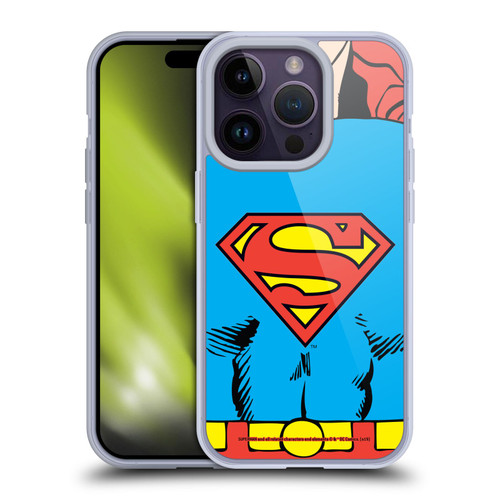 Superman DC Comics Logos Classic Costume Soft Gel Case for Apple iPhone 14 Pro & MagSafe