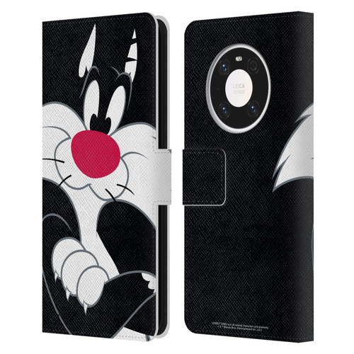 Looney Tunes Characters Sylvester The Cat Leather Book Wallet Case Cover For Huawei Mate 40 Pro 5G