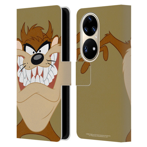 Looney Tunes Characters Tasmanian Devil Leather Book Wallet Case Cover For Huawei P50 Pro