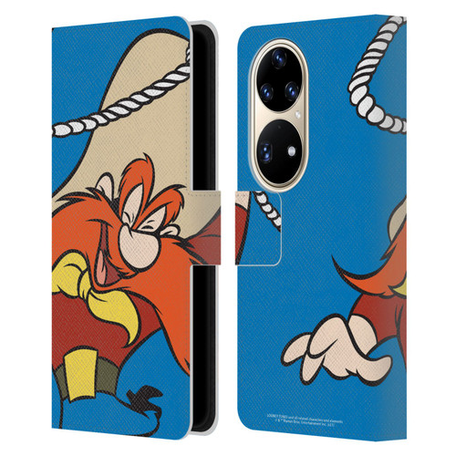 Looney Tunes Characters Yosemite Sam Leather Book Wallet Case Cover For Huawei P50 Pro