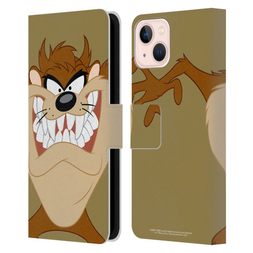 Looney Tunes Characters Tasmanian Devil Leather Book Wallet Case Cover For Apple iPhone 13