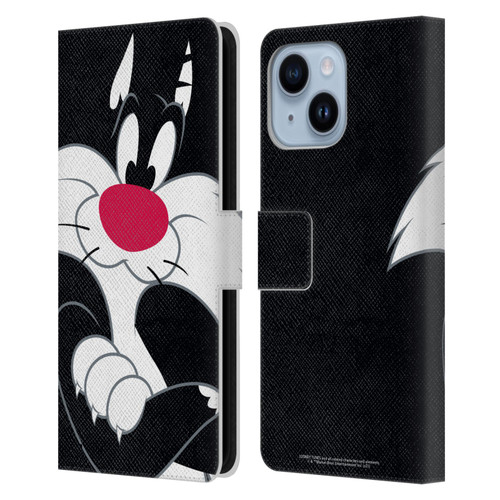 Looney Tunes Characters Sylvester The Cat Leather Book Wallet Case Cover For Apple iPhone 14 Plus