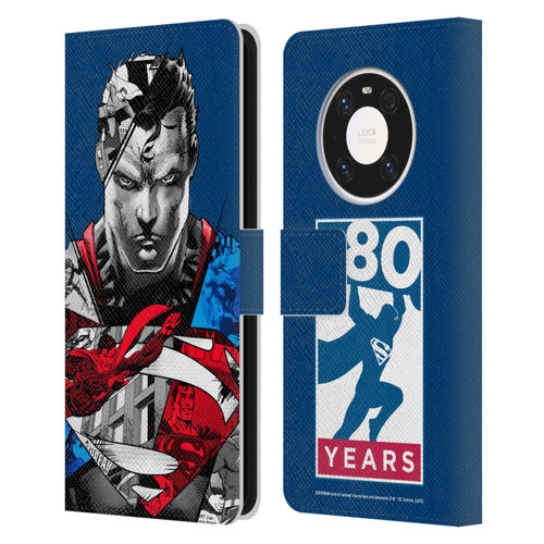 Superman DC Comics 80th Anniversary Collage Leather Book Wallet Case Cover For Huawei Mate 40 Pro 5G