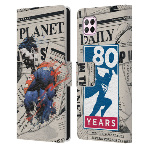 Superman DC Comics 80th Anniversary Newspaper Leather Book Wallet Case Cover For Huawei Nova 6 SE / P40 Lite