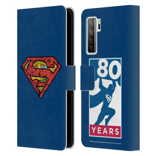 Superman DC Comics 80th Anniversary Logo Leather Book Wallet Case Cover For Huawei Nova 7 SE/P40 Lite 5G