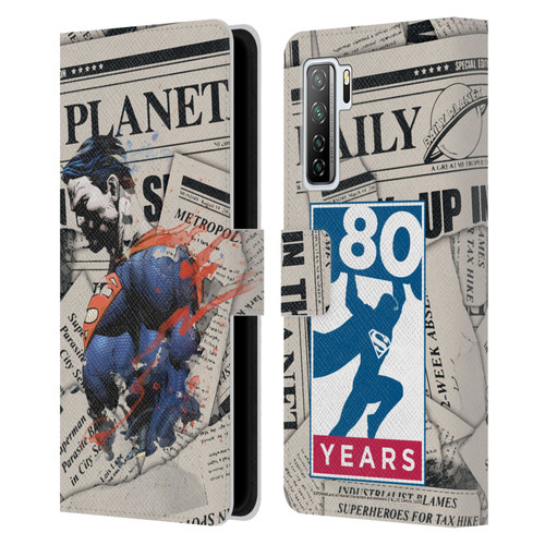Superman DC Comics 80th Anniversary Newspaper Leather Book Wallet Case Cover For Huawei Nova 7 SE/P40 Lite 5G