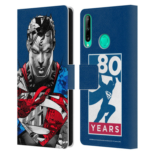 Superman DC Comics 80th Anniversary Collage Leather Book Wallet Case Cover For Huawei P40 lite E
