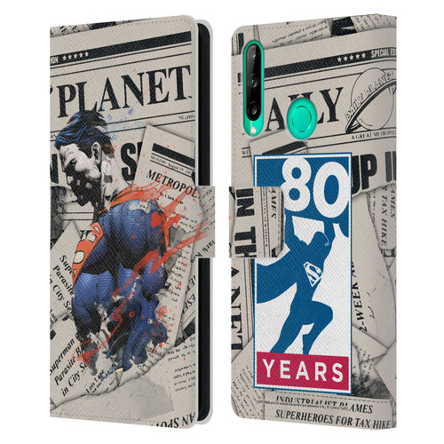 Superman DC Comics 80th Anniversary Newspaper Leather Book Wallet Case Cover For Huawei P40 lite E