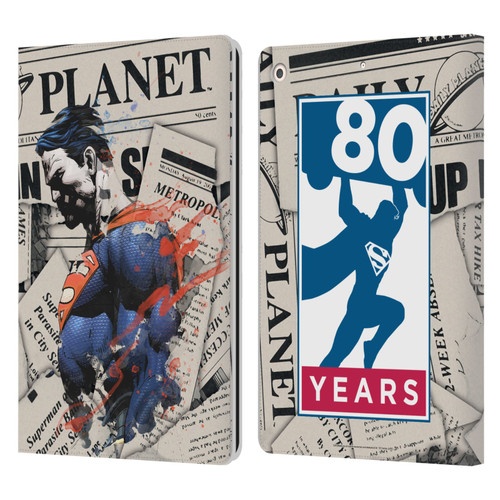 Superman DC Comics 80th Anniversary Newspaper Leather Book Wallet Case Cover For Apple iPad 10.2 2019/2020/2021
