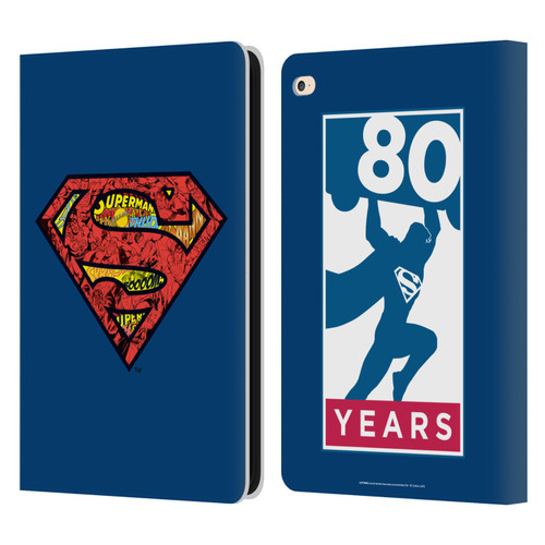 Superman DC Comics 80th Anniversary Logo Leather Book Wallet Case Cover For Apple iPad Air 2 (2014)