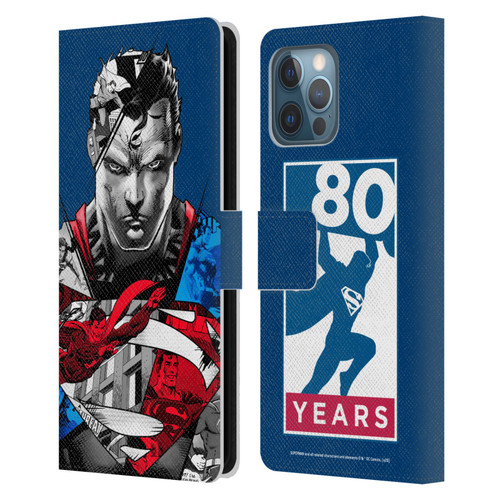 Superman DC Comics 80th Anniversary Collage Leather Book Wallet Case Cover For Apple iPhone 12 Pro Max