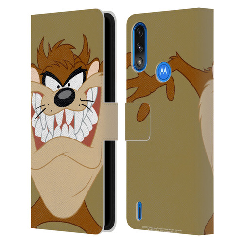 Looney Tunes Characters Tasmanian Devil Leather Book Wallet Case Cover For Motorola Moto E7 Power / Moto E7i Power