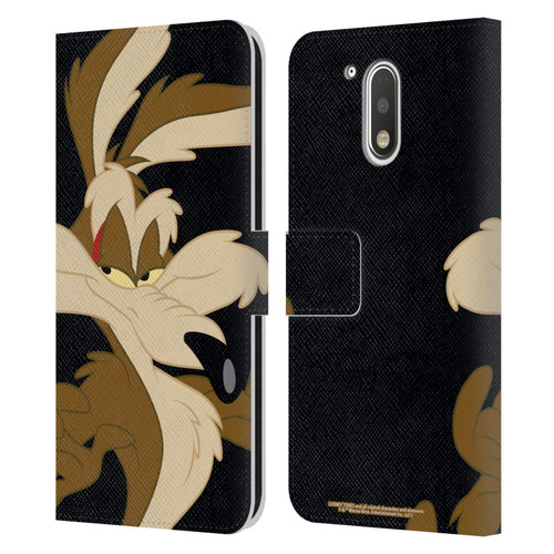 Looney Tunes Characters Wile E. Coyote Leather Book Wallet Case Cover For Motorola Moto G41