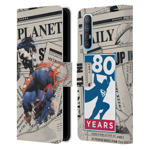 Superman DC Comics 80th Anniversary Newspaper Leather Book Wallet Case Cover For OPPO Find X2 Neo 5G