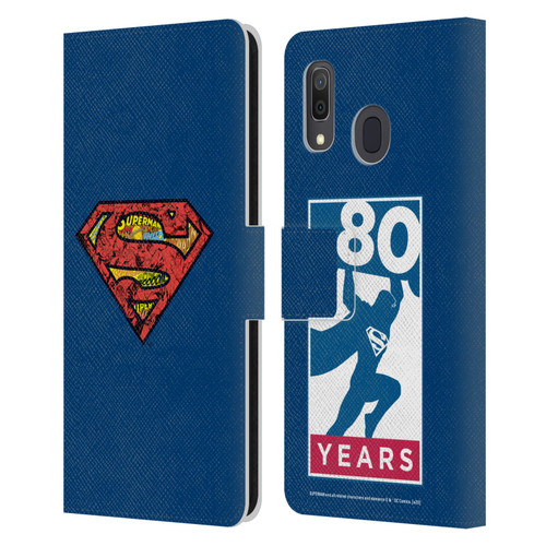 Superman DC Comics 80th Anniversary Logo Leather Book Wallet Case Cover For Samsung Galaxy A33 5G (2022)