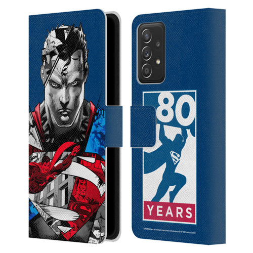 Superman DC Comics 80th Anniversary Collage Leather Book Wallet Case Cover For Samsung Galaxy A52 / A52s / 5G (2021)