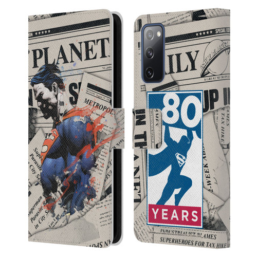 Superman DC Comics 80th Anniversary Newspaper Leather Book Wallet Case Cover For Samsung Galaxy S20 FE / 5G