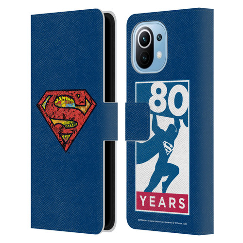 Superman DC Comics 80th Anniversary Logo Leather Book Wallet Case Cover For Xiaomi Mi 11