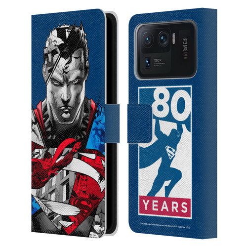 Superman DC Comics 80th Anniversary Collage Leather Book Wallet Case Cover For Xiaomi Mi 11 Ultra