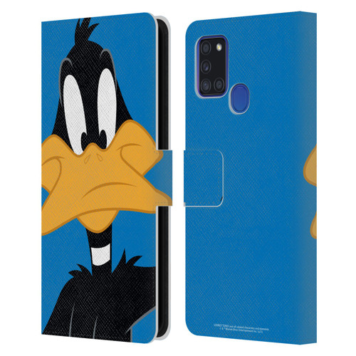 Looney Tunes Characters Daffy Duck Leather Book Wallet Case Cover For Samsung Galaxy A21s (2020)