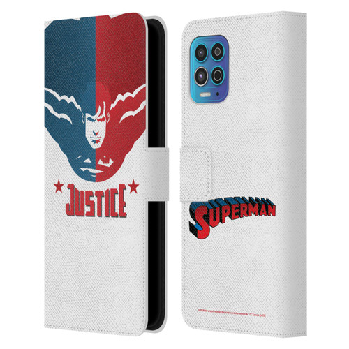 Superman DC Comics Character Art Justice Leather Book Wallet Case Cover For Motorola Moto G100