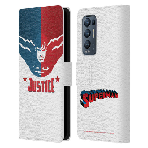 Superman DC Comics Character Art Justice Leather Book Wallet Case Cover For OPPO Find X3 Neo / Reno5 Pro+ 5G