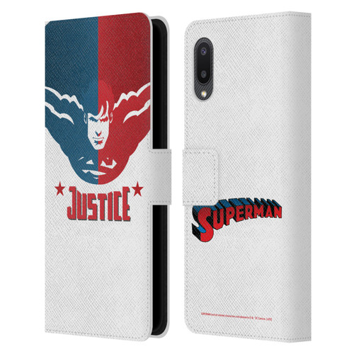 Superman DC Comics Character Art Justice Leather Book Wallet Case Cover For Samsung Galaxy A02/M02 (2021)