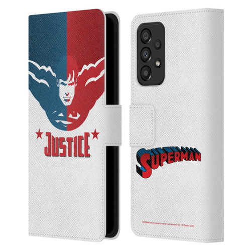 Superman DC Comics Character Art Justice Leather Book Wallet Case Cover For Samsung Galaxy A33 5G (2022)