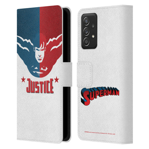 Superman DC Comics Character Art Justice Leather Book Wallet Case Cover For Samsung Galaxy A53 5G (2022)