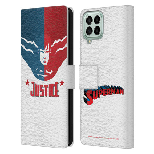 Superman DC Comics Character Art Justice Leather Book Wallet Case Cover For Samsung Galaxy M53 (2022)