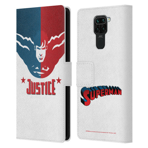 Superman DC Comics Character Art Justice Leather Book Wallet Case Cover For Xiaomi Redmi Note 9 / Redmi 10X 4G