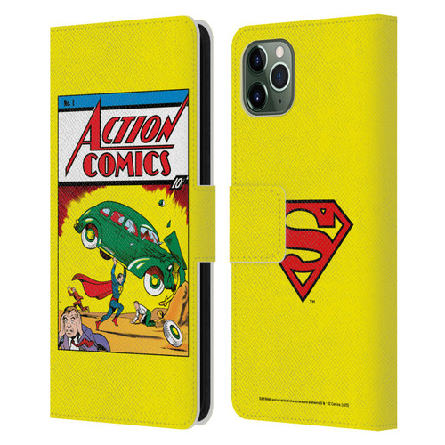 Superman DC Comics Famous Comic Book Covers Action Comics 1 Leather Book Wallet Case Cover For Apple iPhone 11 Pro Max