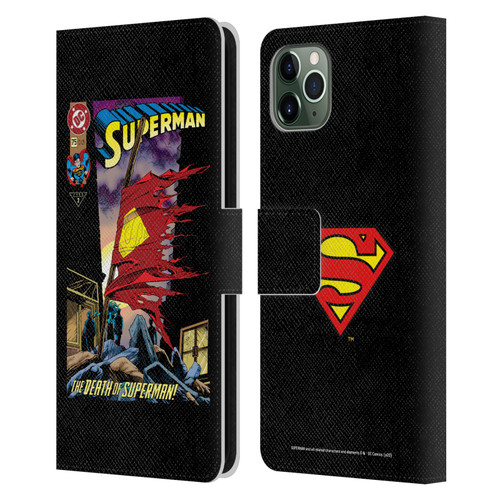 Superman DC Comics Famous Comic Book Covers Death Leather Book Wallet Case Cover For Apple iPhone 11 Pro Max