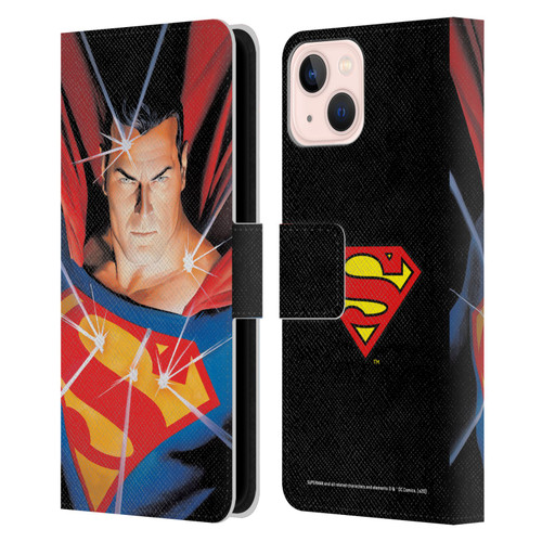 Superman DC Comics Famous Comic Book Covers Alex Ross Mythology Leather Book Wallet Case Cover For Apple iPhone 13